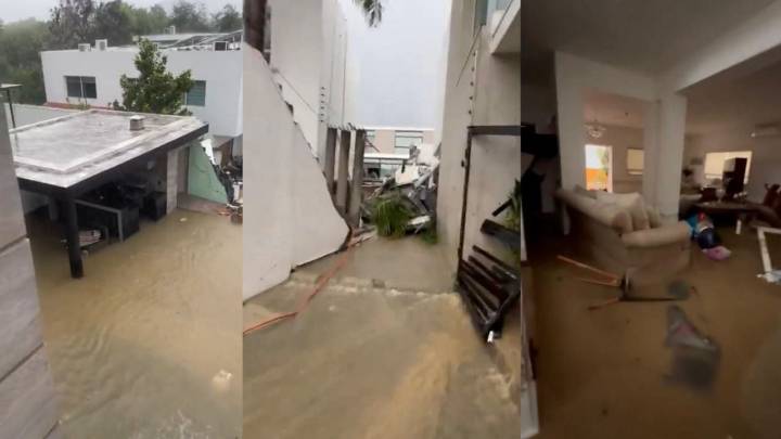 Lluvias intensas en Monterrey: derrumbe de barda por corriente de agua deja a recién nacido grave