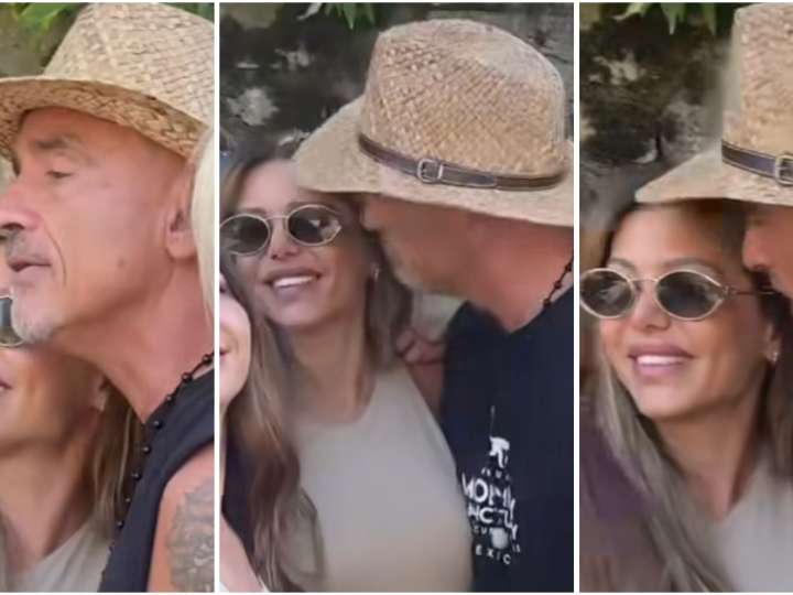 Eros Ramazzotti intentó besar a Evangelina Anderson y generó un incómodo momento: el video
