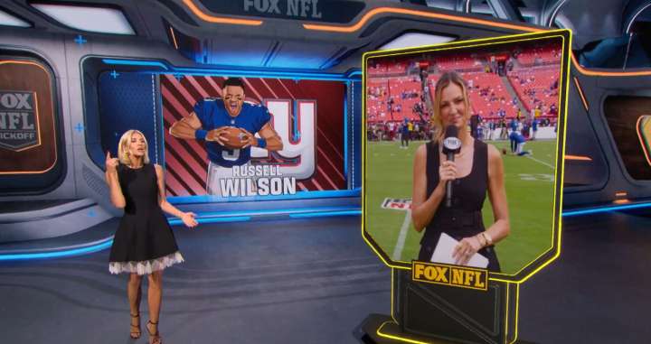 Erin Andrews told 'I can never get enough time with you' by Fox NFL Sunday star on season debut appearance