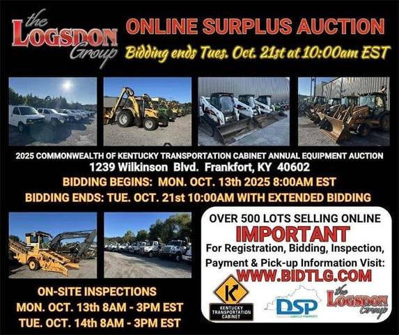 KY Division of Surplus Property to hosts online auction for transportation equipment Oct. 8