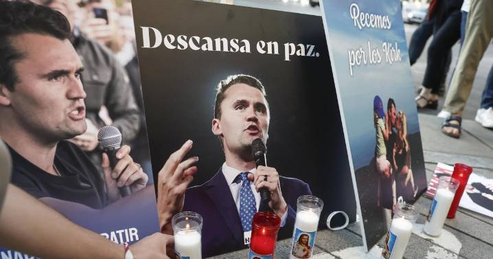 Recuerdo emocionado para Kirk en el centro de Madrid tras su asesinato