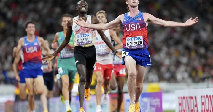 Cole Hocker gets to race and gets his gold in worlds 5,000 meters