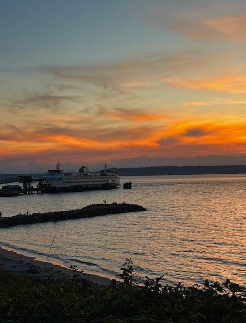 Ferry at Sunset