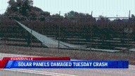 Solar panels owned by CenterPoint severely damaged by crash