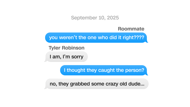 See the text messages between Charlie Kirk shooting suspect and roommate