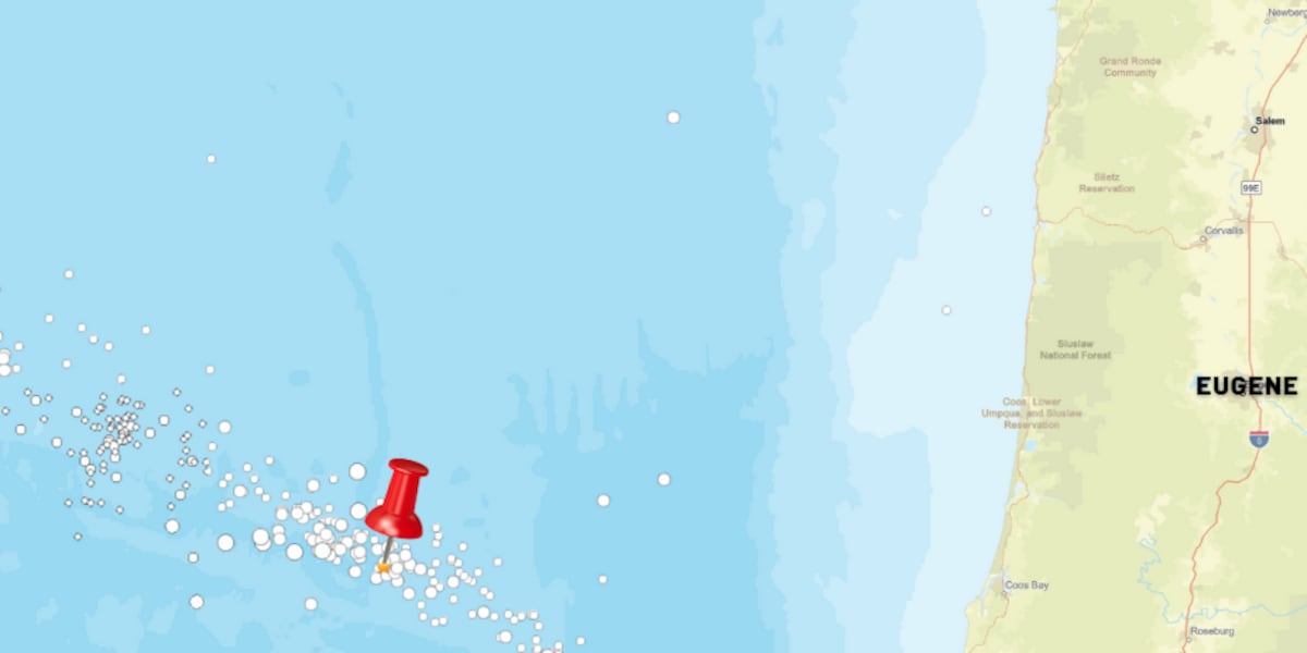 Second earthquake in 2 days rumbles deep under the Pacific off Oregon coast