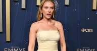 Video: Scarlett Johansson Owns the Emmys Red Carpet in Strapless Prada Dress