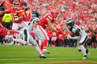 Brutal Travis Kelce drop dooms 0-2 Chiefs in loss to Eagles with Taylor Swift in attendance