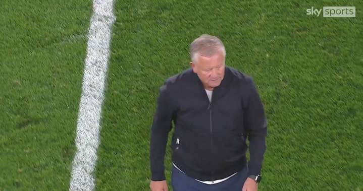 Sheffield United boss Chris Wilder sent off for booting football at own fan