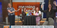 Morning Break attempts their own Parisian "Waiters Race"
