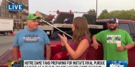 Notre Dame fans getting ready for morning tailgate