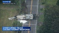 Overturned truck prompts hazardous materials incident in Buckingham Township, Bucks County