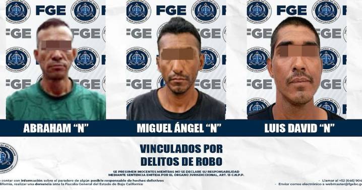 Envían a prisión a tres acusados de asaltos en tiendas de Mexicali