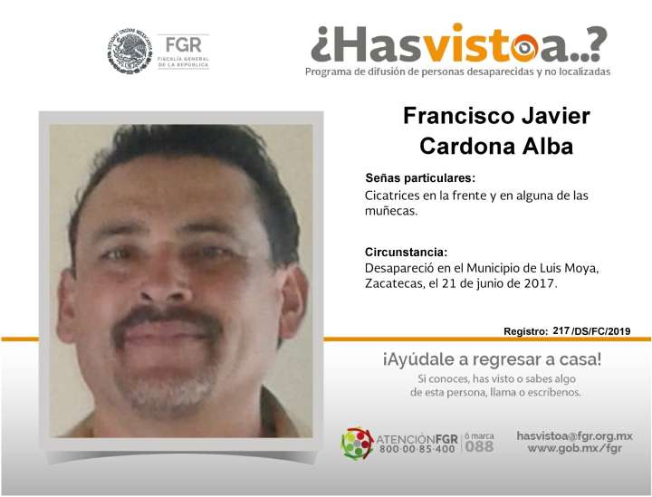 Francisco desapareció en Zacatecas y es buscado en Aguascalientes