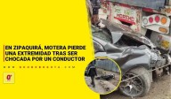 Aterrador: en Zipaquirá, motera pierde una extremidad tras ser chocada por un conductor