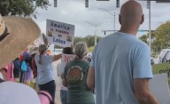 ‘We’re losing our rights’: Dozens gather in Southside for ‘No Kings’ protest