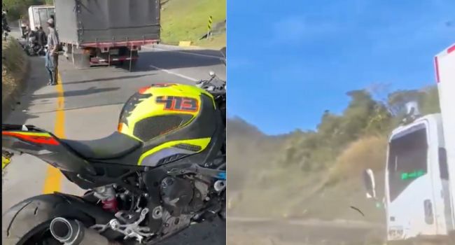 VIDEO | Un milagro en la vía Bogotá – Villeta sucedió tras fuerte siniestro entre camión y motociclistas