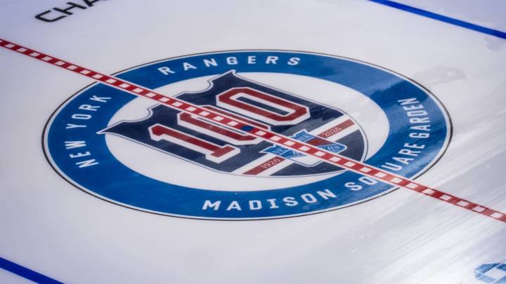Rangers place Centennial Year logo on ice