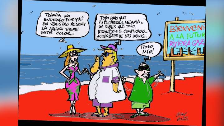 El futuro de Gaza como un resort de lujo, en la viñeta gráfica de Alfredo Boto