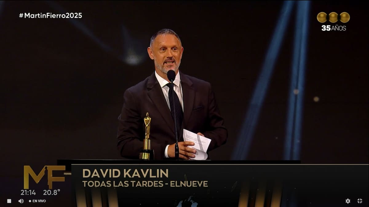 "Fin al terrorismo". Martín Fierro 2025: el encendido discurso de David Kavlin contra el antisemitismo
