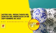 Astro Sol: resultados sorteo del miércoles 24 de septiembre