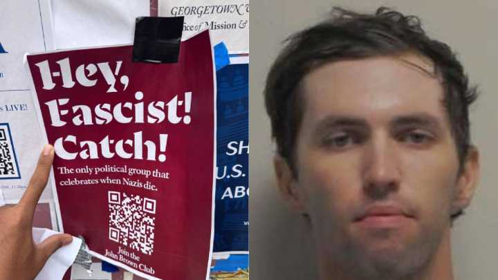 El grupo de izquierda radical ‘John Brown Gun Club’ pega carteles en la Universidad de Georgetown con apología del asesinato de Charlie Kirk