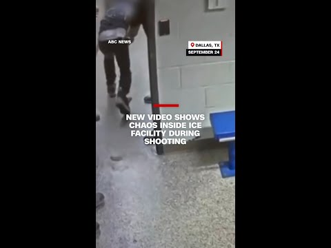 Surveillance video shows chaos inside ICE detention facility as shots ring out