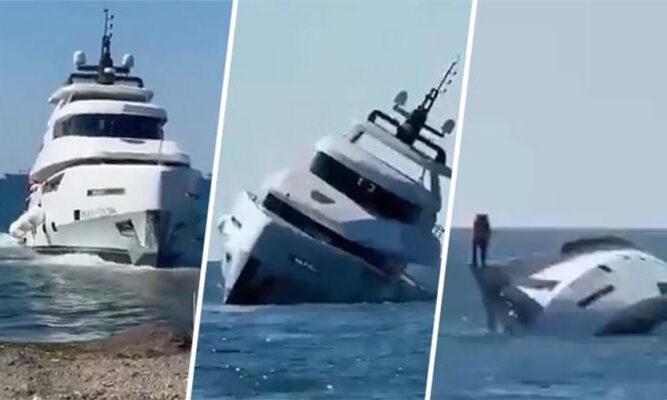 Yate se hunde durante viaje inaugural:  sólo alcanzó a estar 15 minutos a flote