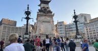 Hoosiers honor life of Charlie Kirk at candlelight vigil on Monument Circle
