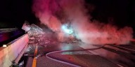 Driver dies in fiery wrong-way crash on I