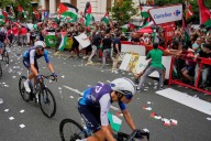 Spanish Vuelta stage cut short because of disruption by pro-Palestinian protesters near finish line