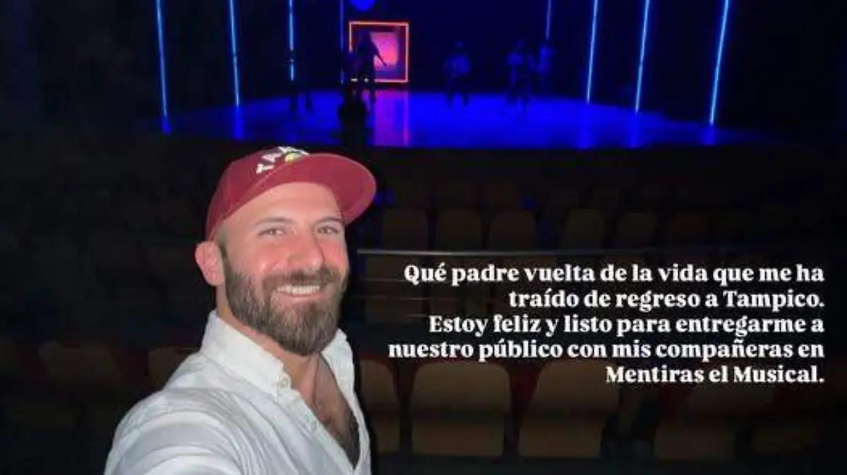 Imanol Landeta revive recuerdos en Tampico durante funciones de “Mentiras, El Musical”