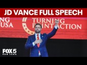 Vice President J.D. Vance speaks at Charlie Kirk's memorial