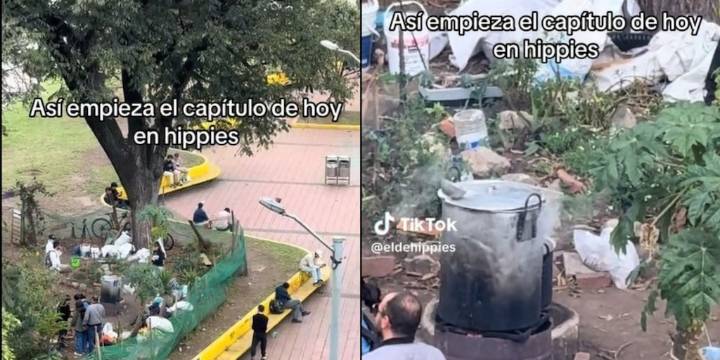 Almuerzo comunitario en el parque de los Hippies: las familias bogotanas ya no viajan a la orilla de un río para el paseo de olla