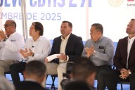 Recorren Alcalde y Mario Delgado obras de construcción del CBTIS 291