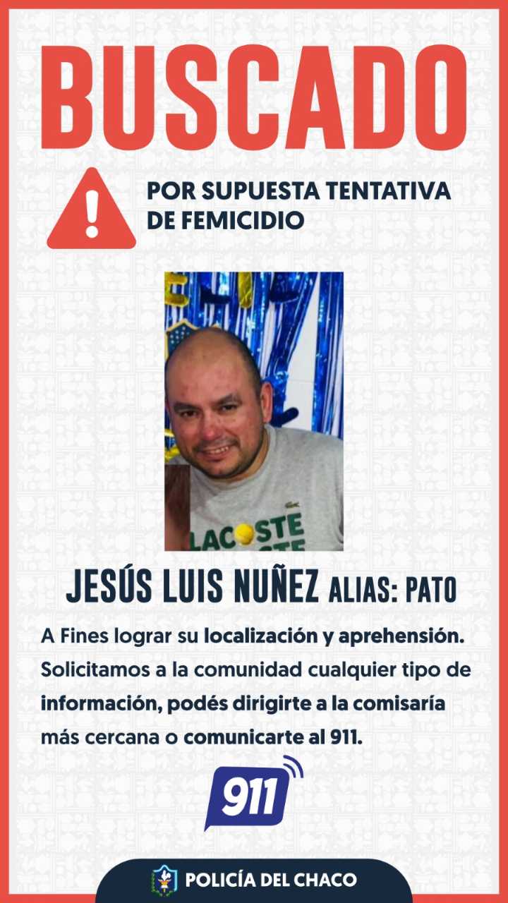 Sigue la búsqueda del prófugo José Luis “Pato” Nuñez