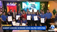 Workers at Restaurante Y Pupuseria La Ceiba in Compton awarded for helping injured Los Angeles deputies during ICE protests