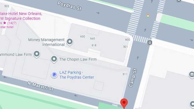 Debris in road on Camp St. at N. Maestri Place causes left lane closure