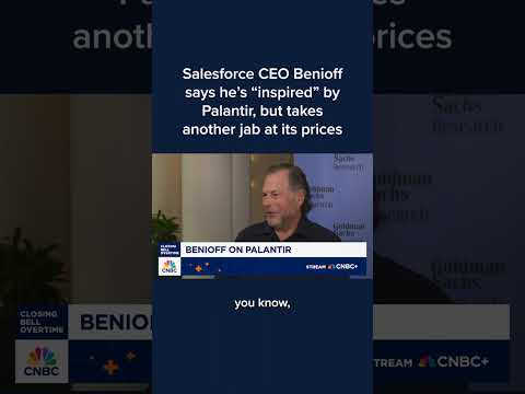 Salesforce CEO Benioff says he's 'inspired' by Palantir, but takes another jab at its prices