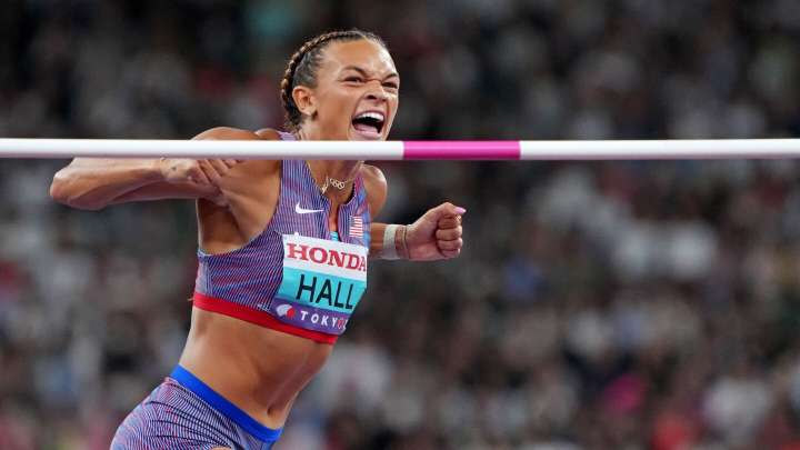 Anna Hall wins heptathlon world title, creates club with Jackie Joyner