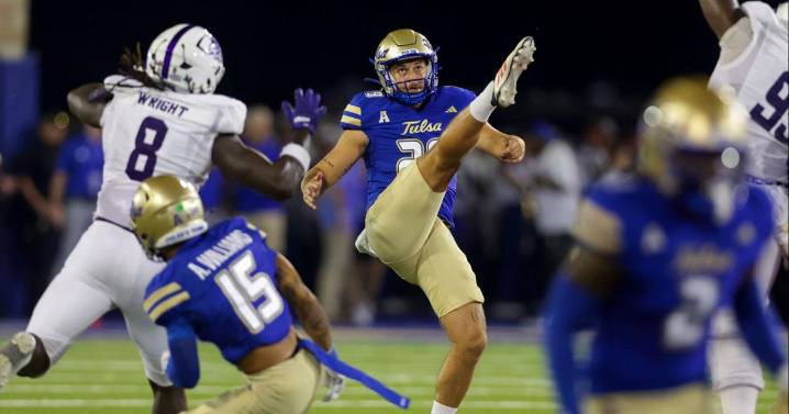See TU's Angus Davies hit an 80-yard punt vs. Abilene Christian
