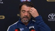 AFL Grand Final 2025: Chris Scott post-match press conference after Geelong Cats’ loss to Brisbane Lions, criticism of sub rule after Jeremy Cameron arm injury, details