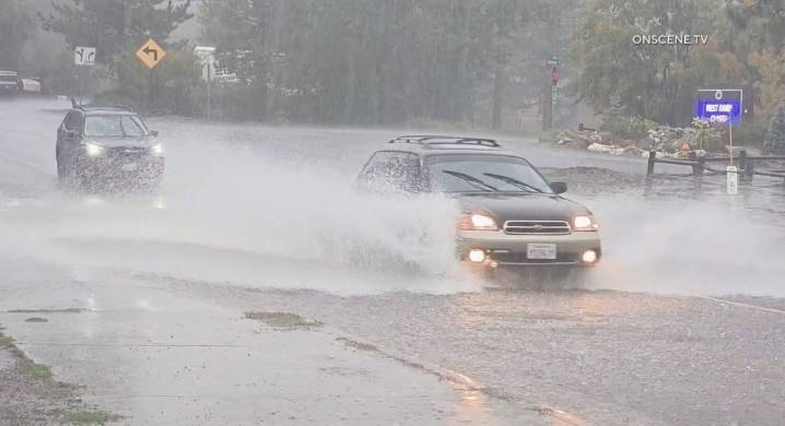 Mudslides reported as flash flooding impacts San Bernardino County