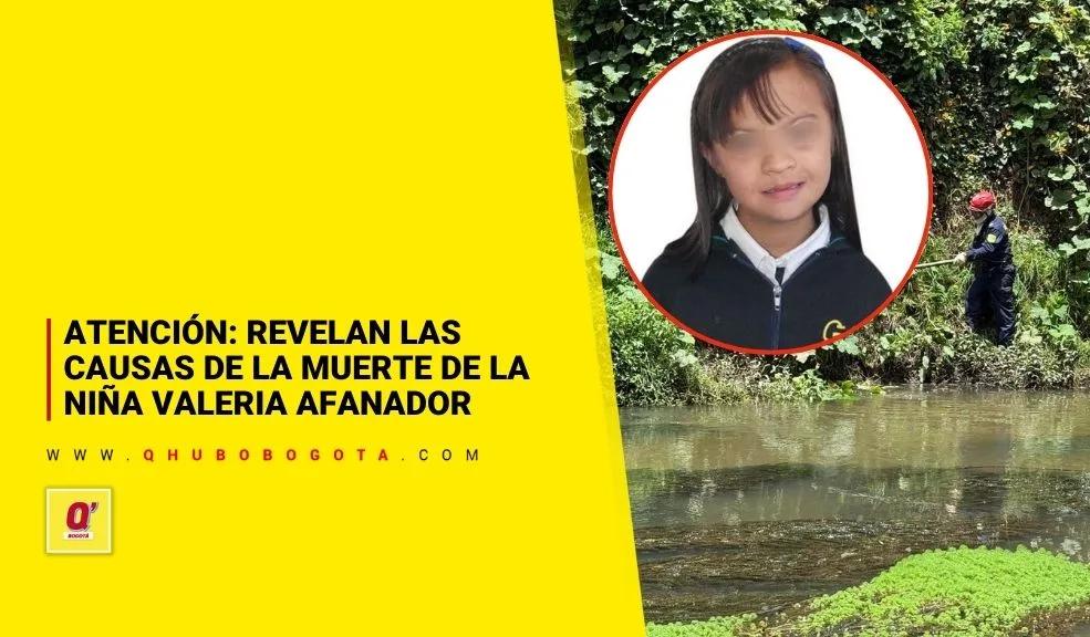 Atención: revelan las causas de la muerte de la niña Valeria Afanador