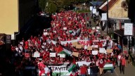 Bosnia genocide survivors protest in solidarity with Palestinians in Gaza