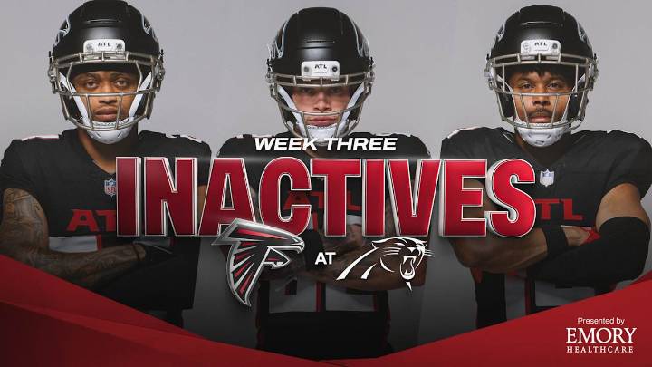 Atlanta Falcons inactives for Week 3 vs. Carolina Panthers