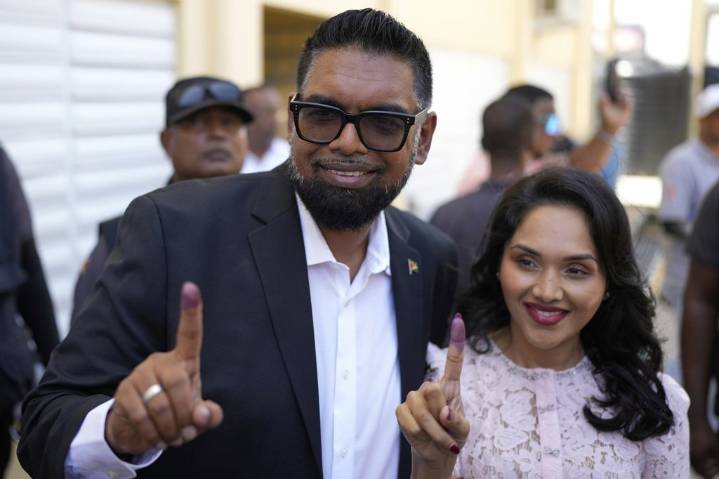 Guyana’s president leads following general election in country awash in oil and gas wealth