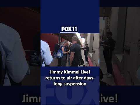 Crowd gather for return of 'Jimmy Kimmel Live!'