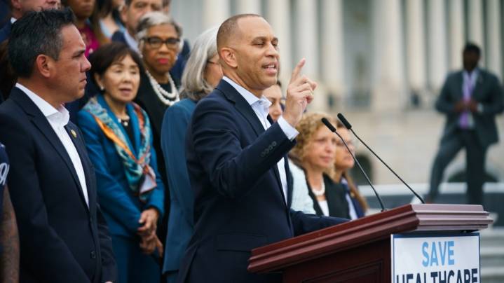 Jeffries challenges Trump over ‘racist’ AI video: ‘Say it to my face’