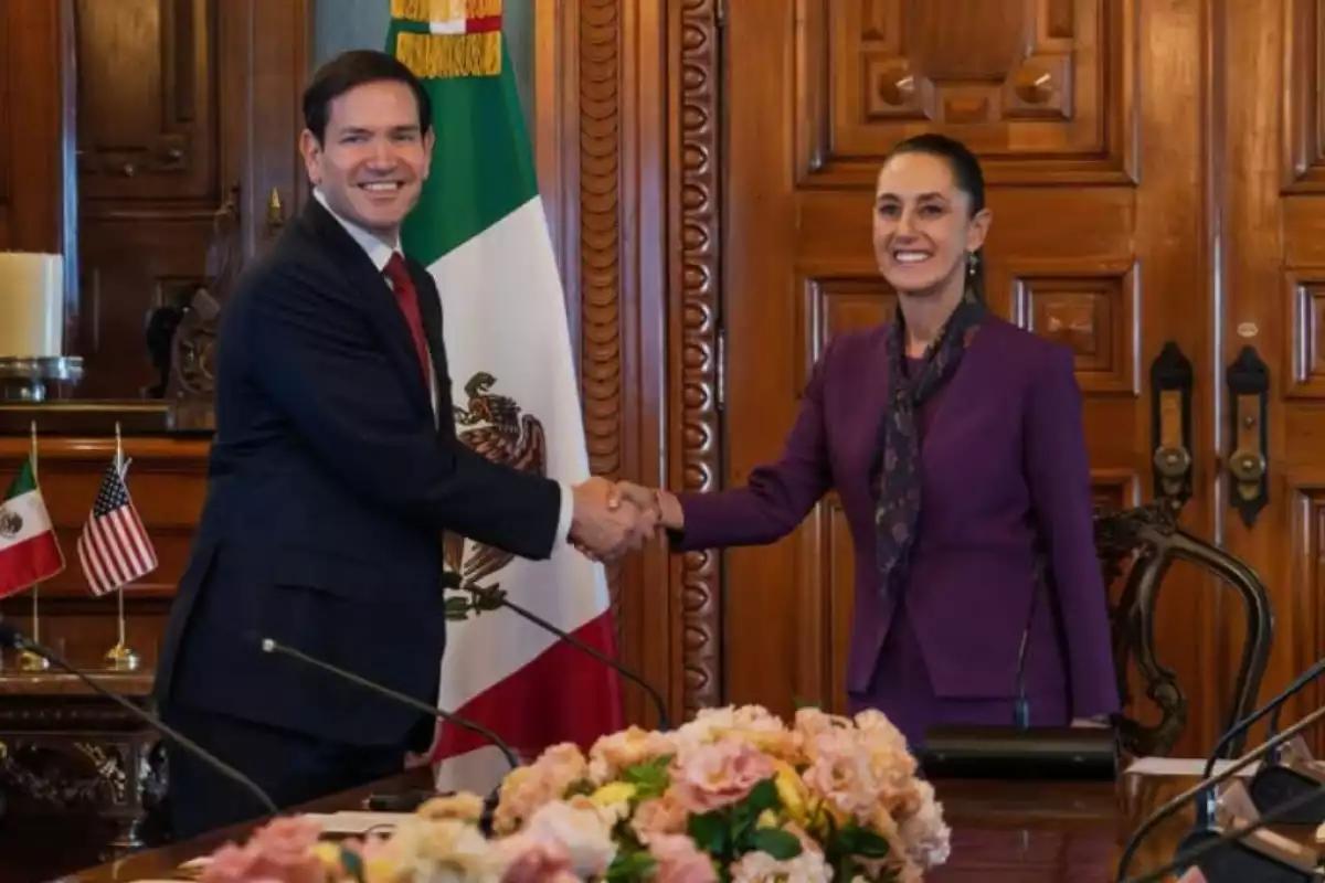Claudia Sheinbaum recibe a Marco Rubio en Palacio Nacional: seguridad fronteriza y respeto a la soberanía en la agenda